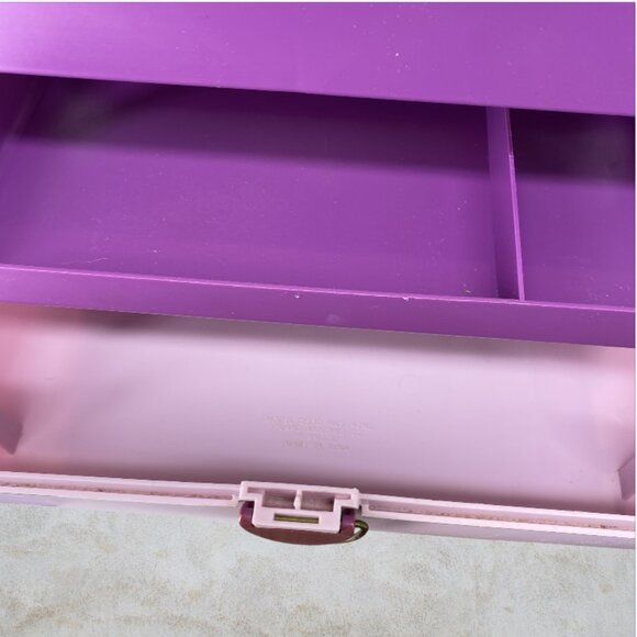 VINTAGE CABOODLE CASE -- 1980's Make Up Case, Purple/Pink, Original Owner - Picture 11 of 16